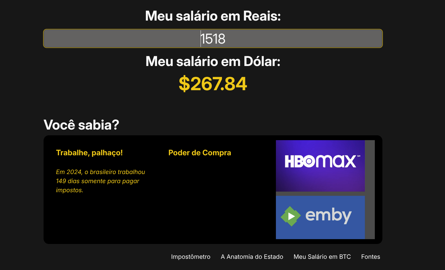 Meu Salário em Dolar